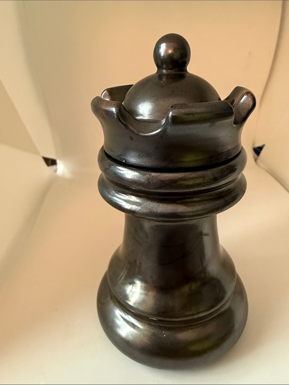 Decorative Black Resin Chess Rook -(Jar) - Picture 3 of 17